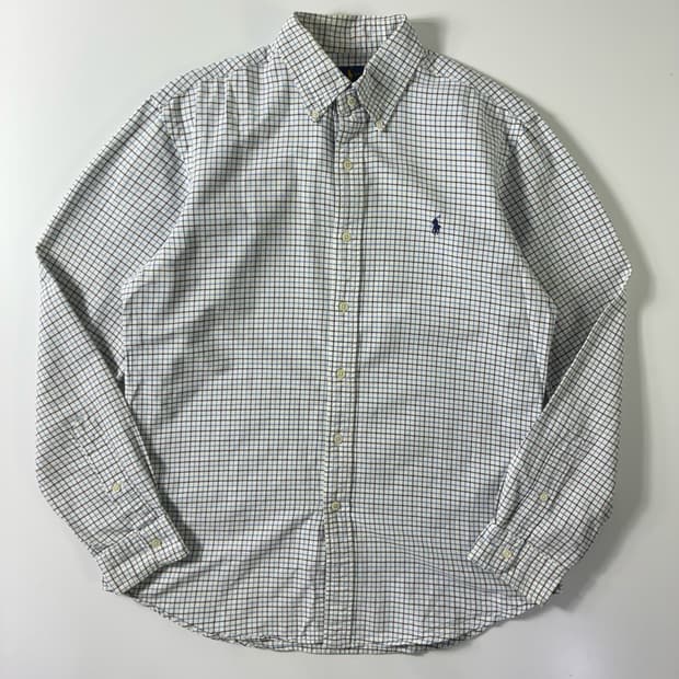 Polo  폴로 랄프로렌 자수 코튼 화이트 체크 셔츠 