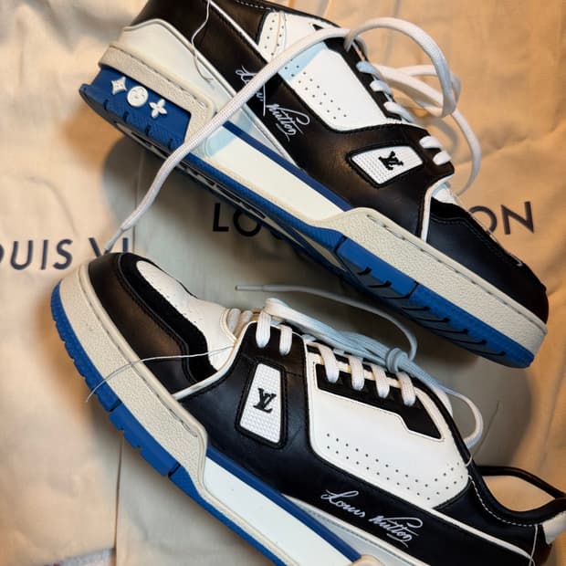 루이비통 LV 트레이너 프라그먼트 블루 6.5