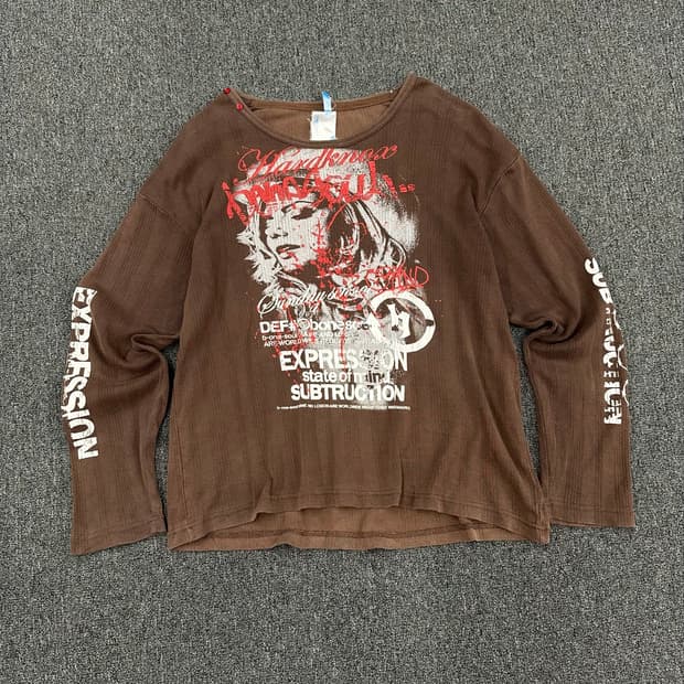 M)bonesoul y2k 펑크 프린팅 롱슬리브