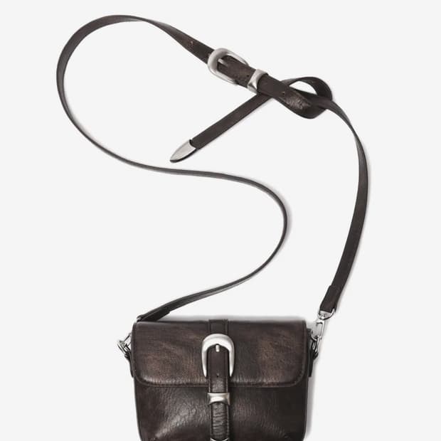 논오버스틱 웨스턴 벨트 백 빈티지 브라운