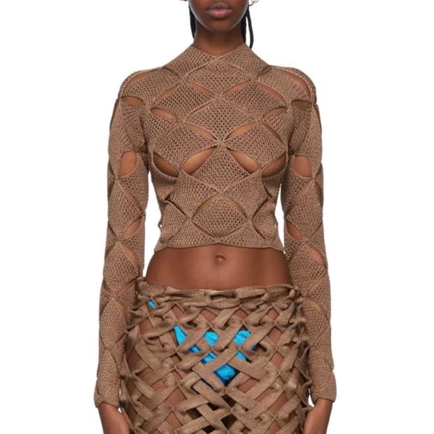 Isa Boulder checker Knit brown 
