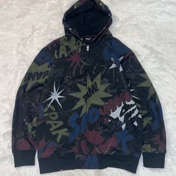 hysterical punk printing hood zip-up