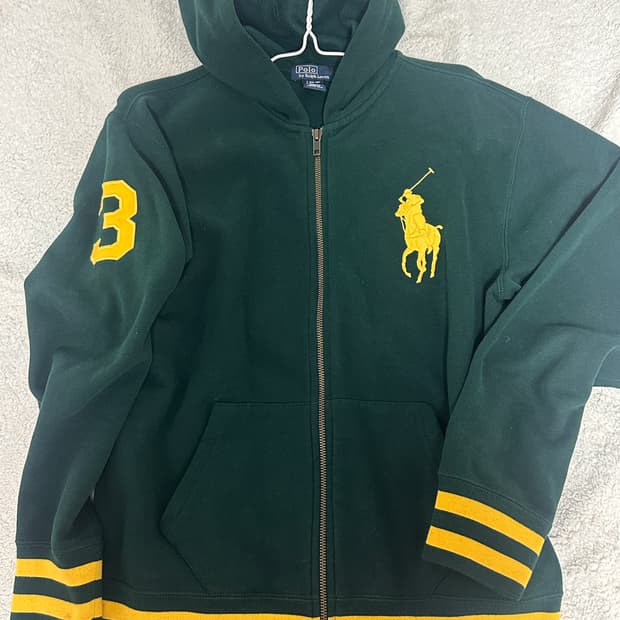 폴로 빅포니 후드집업 그린 S-M