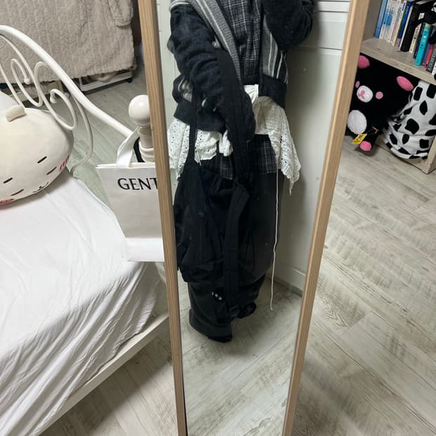 빈티지 코디셋 세로 스트라이프 니트 집업 가디건 트위드체크 원피스