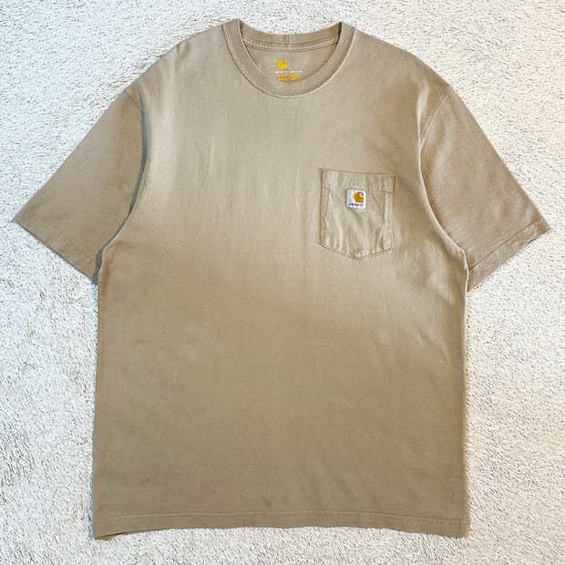 칼하트 CARHARTT 오리지널핏 포켓 반팔 티셔츠 베이지