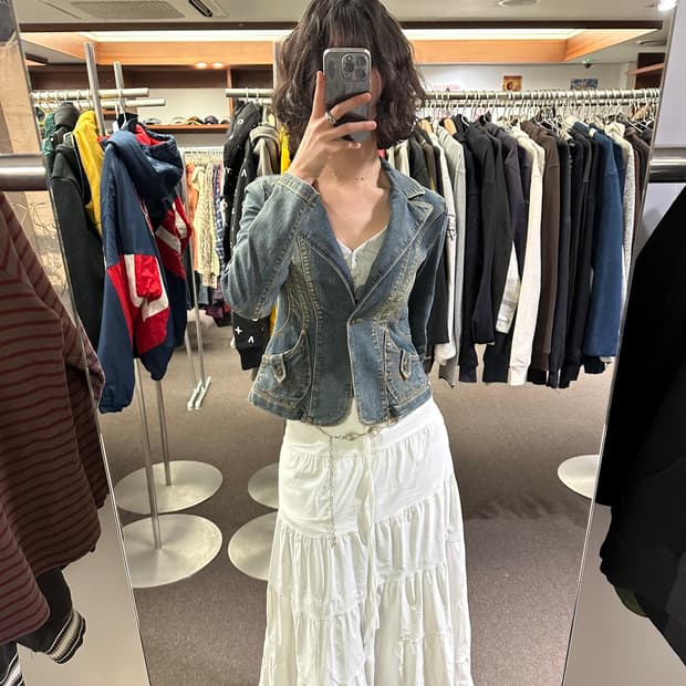 66)Japanese vintage 여성 데님 자켓