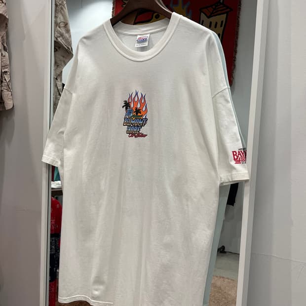00s Hanes 헤인즈 BELMONI SHORE 레이싱 반팔 티셔츠