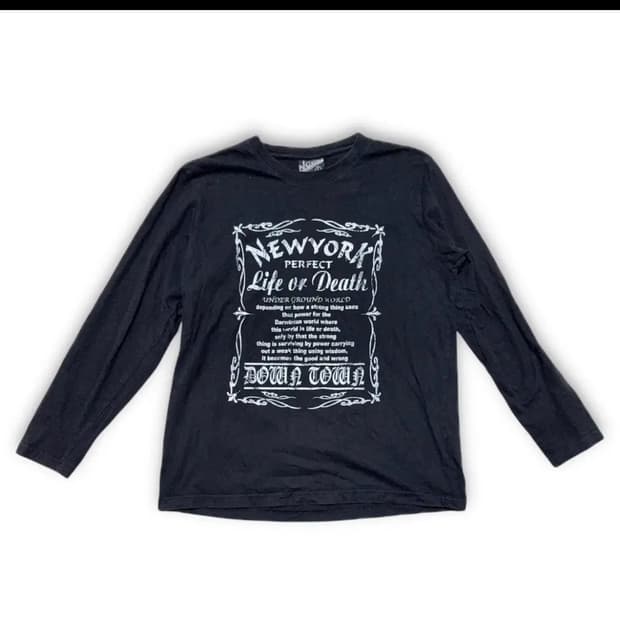 JPN NC STYLE 블랙 프린팅 긴팔티셔츠 L