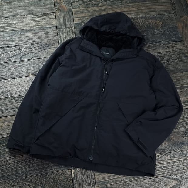 [니코앤드] 안감 내피 탈부착 오버사이즈 후드 자켓 블랙 M17938