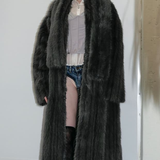 스컬프터 Reversible Mouton Coat Moss 퍼자켓