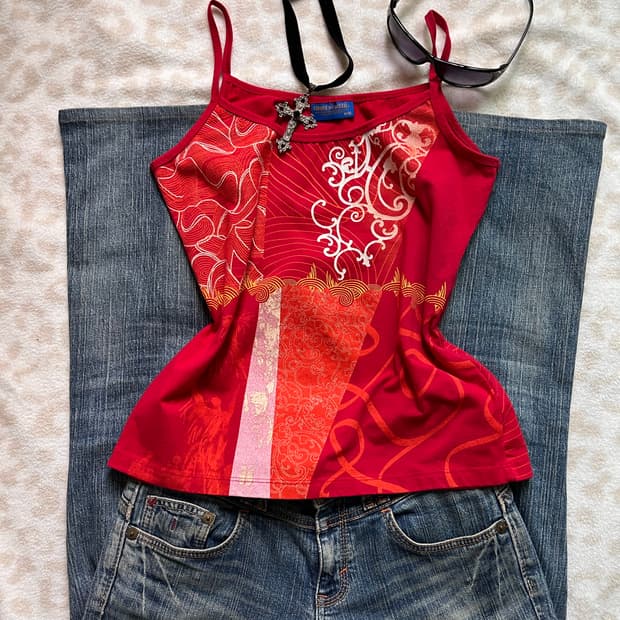 Oriental Navy dragon printing sleeveless