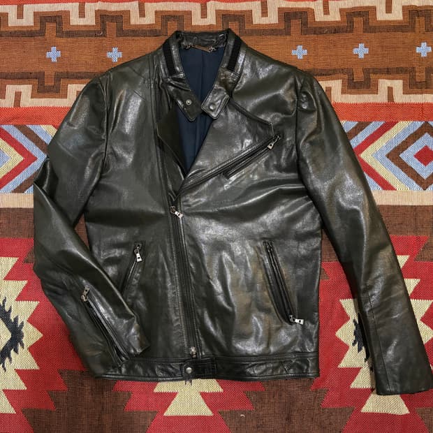 95) 지오송지오 산양가죽 더블라이더 자켓