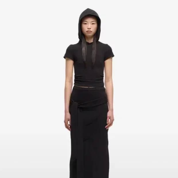 새상품) 걸스걸스 셔링 후드티 반팔