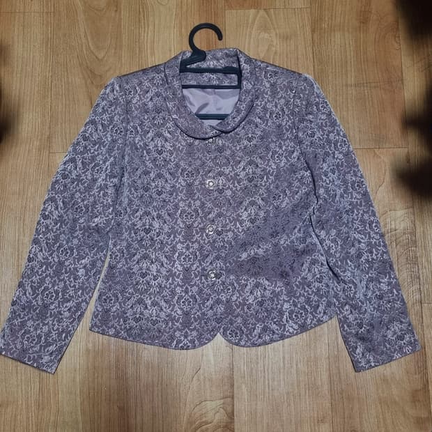 빈티지 패턴 퍼플 여성 자켓