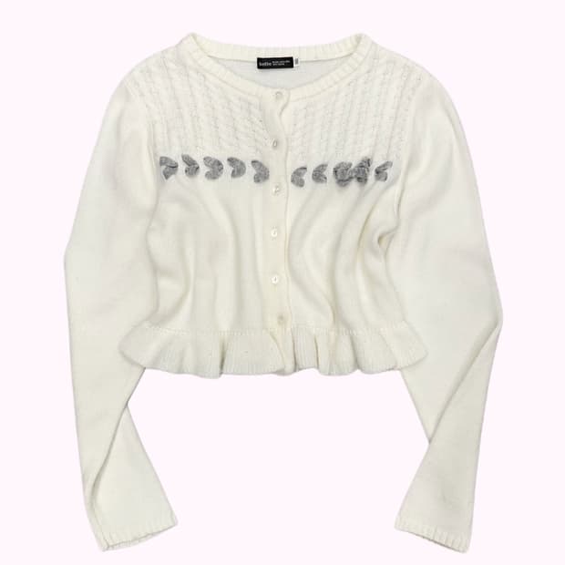 frill ribbon crop cardigan