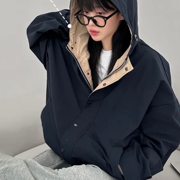 배색 투웨이 자켓 점퍼