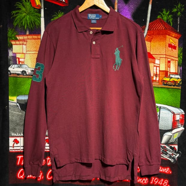 폴로랄프로렌 빅포니 긴팔 카라티 M 버건디