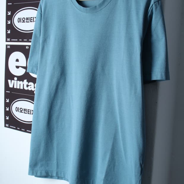 (L-XL) 안다르 반팔 티셔츠 기능성 무지 연블루-H32274
