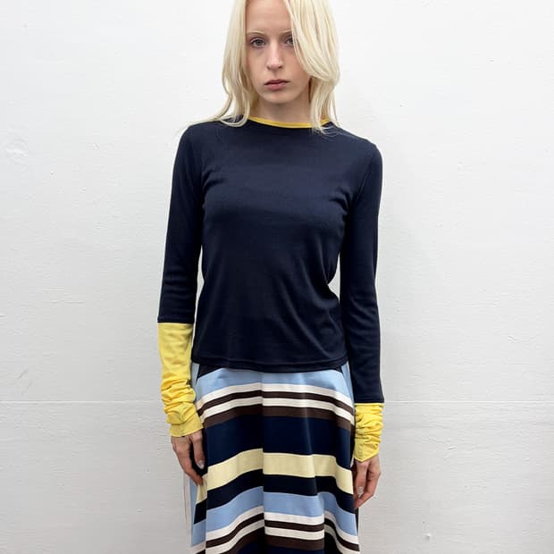 빈티지 수퍼 롱슬리브 레이어드 탑