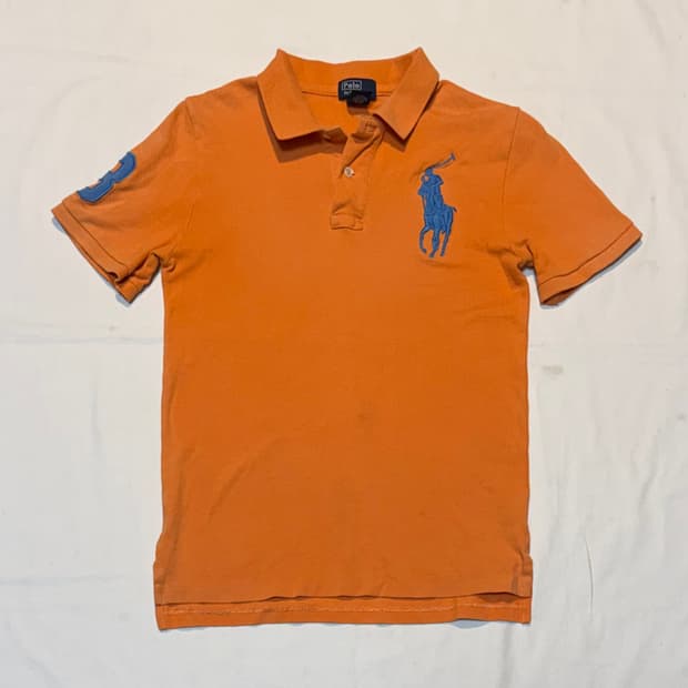폴로 랄프로렌 빅포니 치프키프 반팔 카라티 오렌지