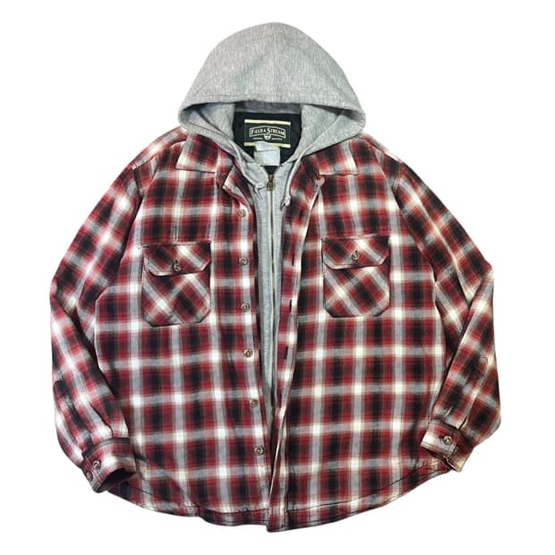 필드 & 스트림 체크 셔츠 후드집업