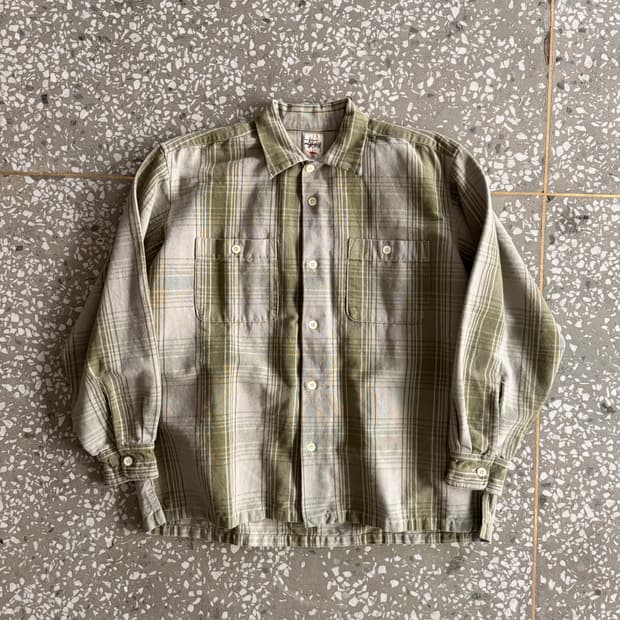 90s 올드 스투시 체크 셔츠