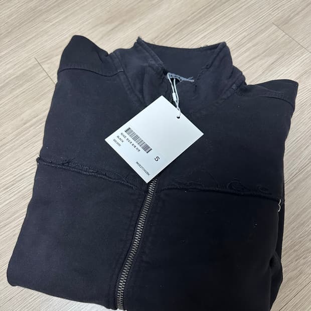 인사일런스 워시드 컷오프 트랙자켓 블랙 S