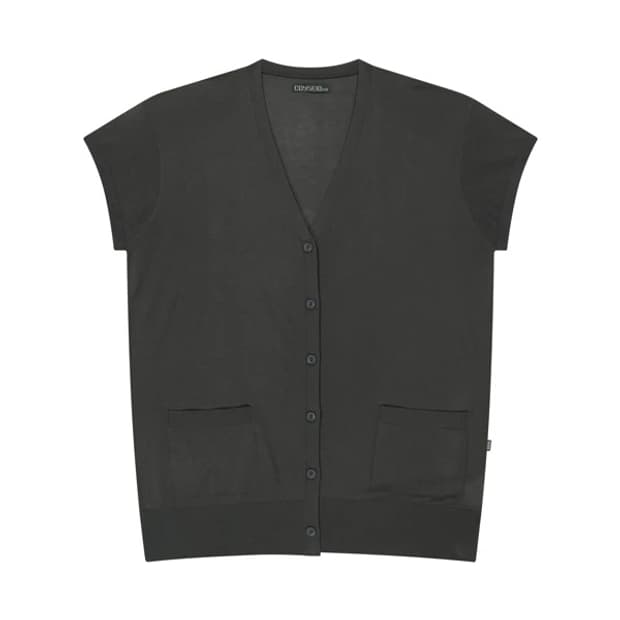 코이세이오 038 HALF SLEEVE CARDIGAN CHARCOAL