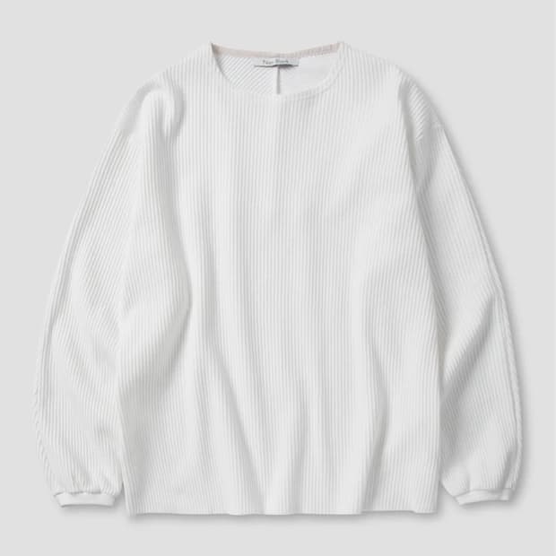 (새상품) 넌블랭크 와플 보트넥 티셔츠_WHITE L사이즈
