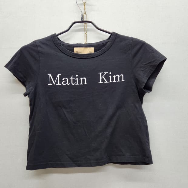 마뗑킴 빅로고 크롭 반팔티 S