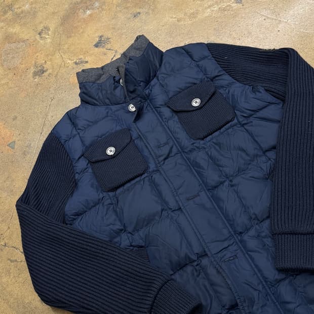 [정품/100] w.angle 네이비 퀼팅 니트 패딩 자켓 b15