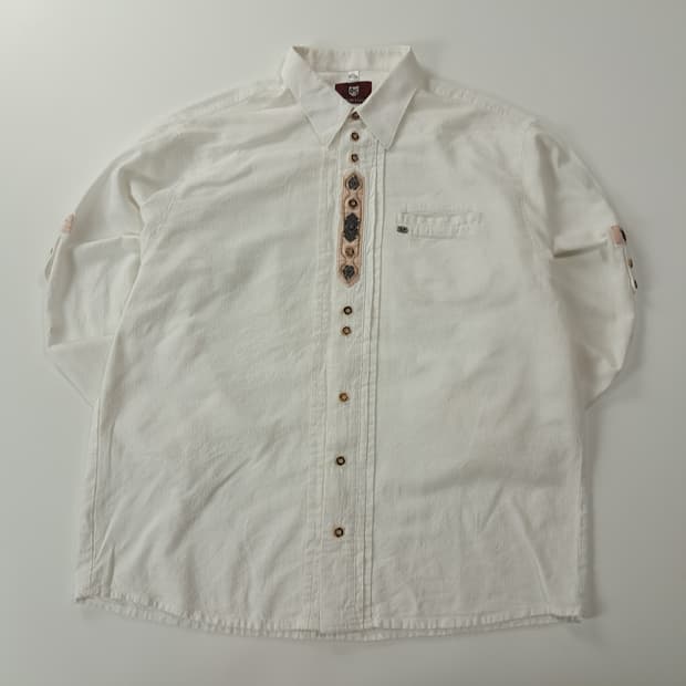 CK957 2XL OS 90s 독일판 롤업버튼 바바리안 시어서커 셔츠 