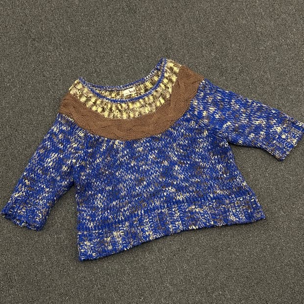 OS)TITICACA 빈티지 여성 칠부 니트