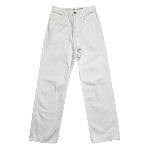 COS 루즈 스트레이트 레그 하이 라이즈 화이트 팬츠 25