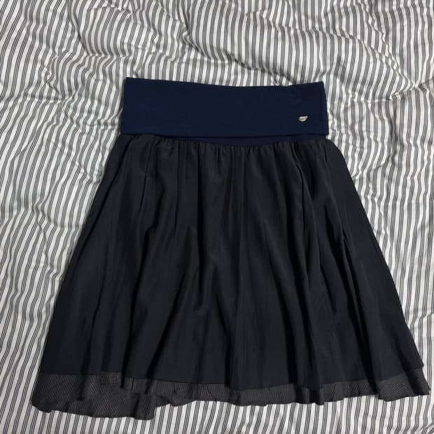 코이세이오 더블 셔링 스커트 네이비 2사이즈