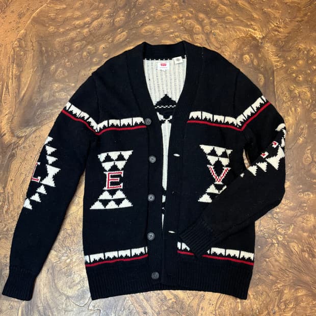 Levi's 리바이스 울 패턴 니트 가디건 M