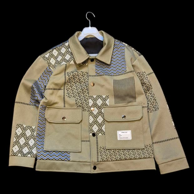 L 패턴나염 트러커자켓 