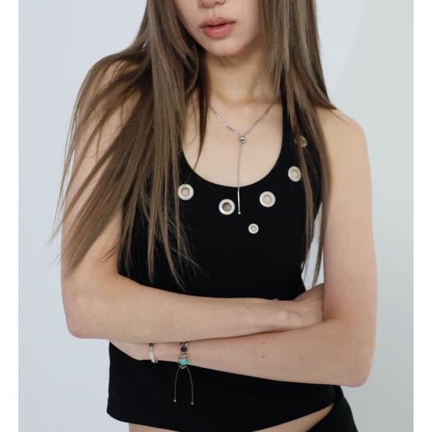 aldiyouu 알디유 아일렛 홀터넥 나시 블랙