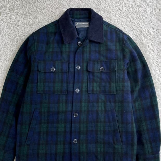 에디바우어 경량 패딩 체크 셔츠 자켓/#198