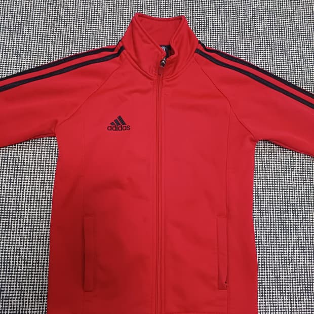 아디다스 레드 컬러 트랙탑 (저지)-초등저학년용