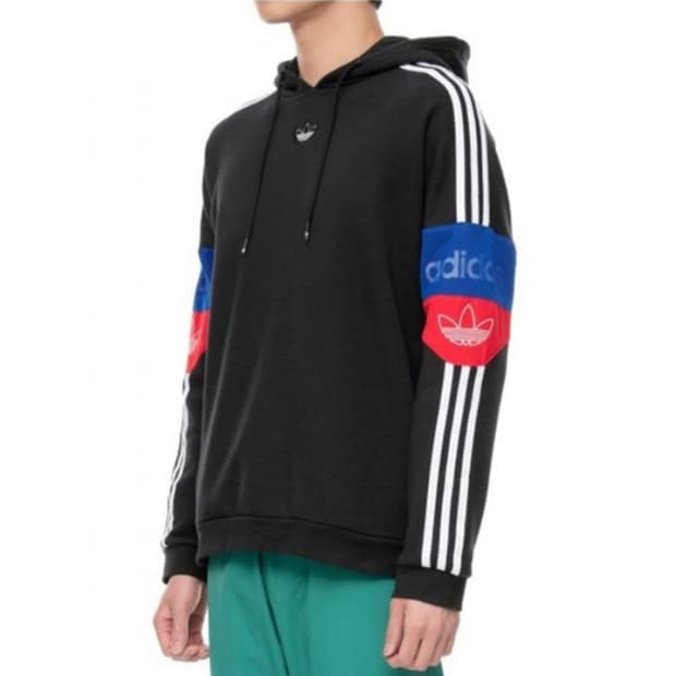 L) 아디다스 트레 포일 로고 후드티 후드티셔츠