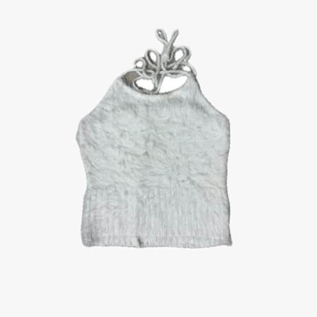 White Angora Layered Top
