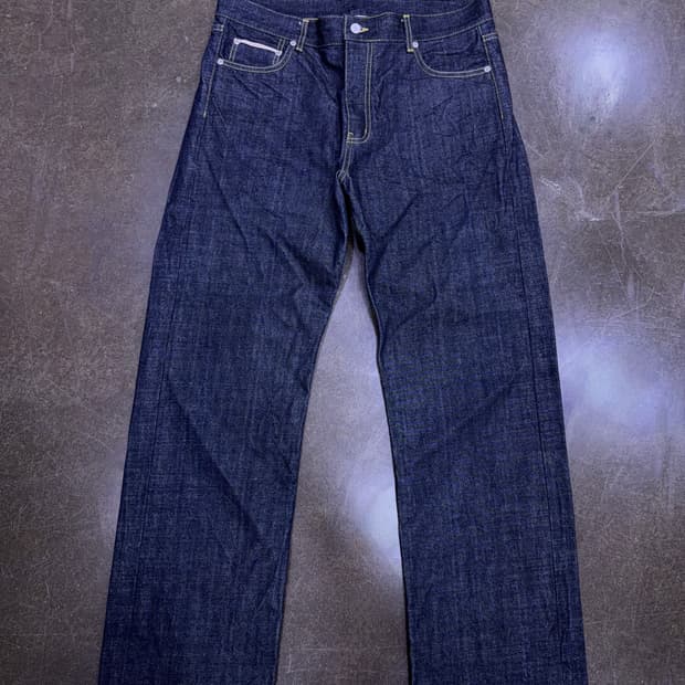 유니폼브릿지 레귤러핏 셀비지진 데님팬츠 딥인디고 XL