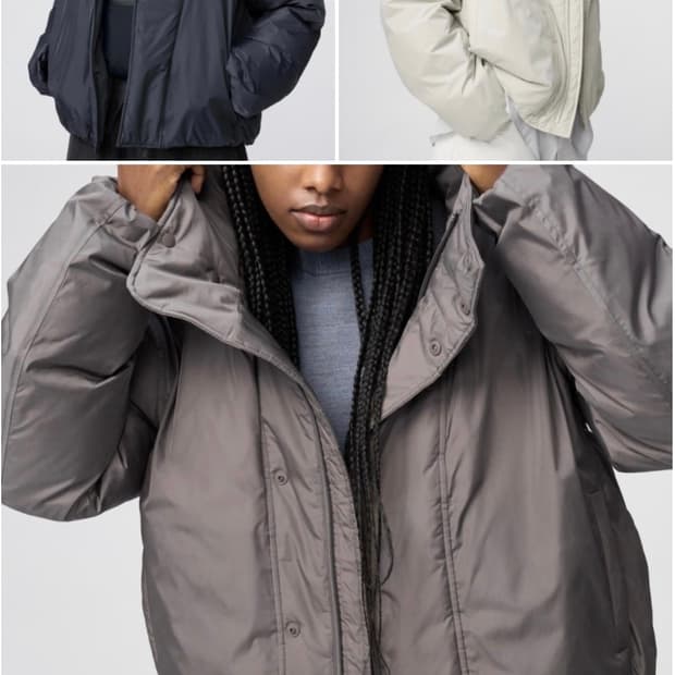 유니클로 U 퍼프테크 파카 브라운