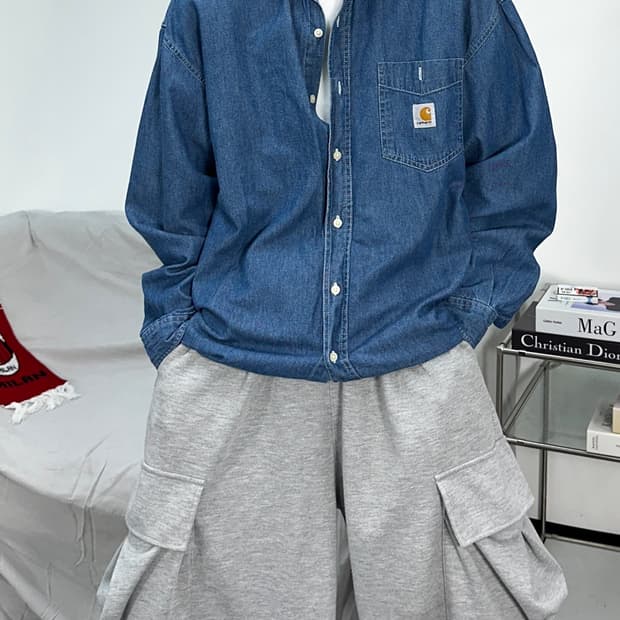 칼하트 90s 중청 데님 셔츠 L