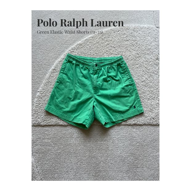 Polo Ralph Lauren 그린 밴딩 쇼츠 (31-33)