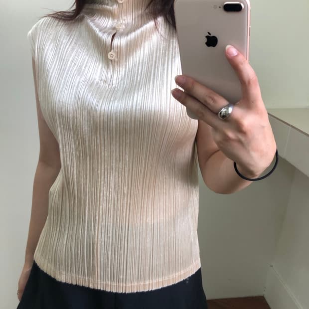플리츠 플리즈 이세이미야케 플리츠 슬리브리스