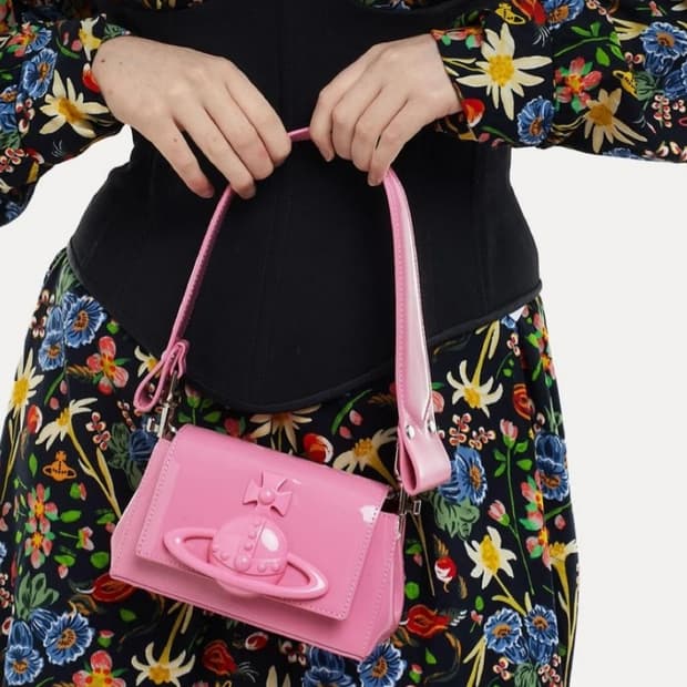 비비안웨스트우드 헤이즐 핑크 핸드백 미듐