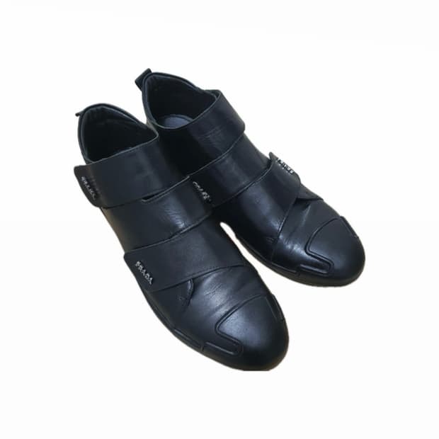 PRADA Triple Strap Leather Sneakers 