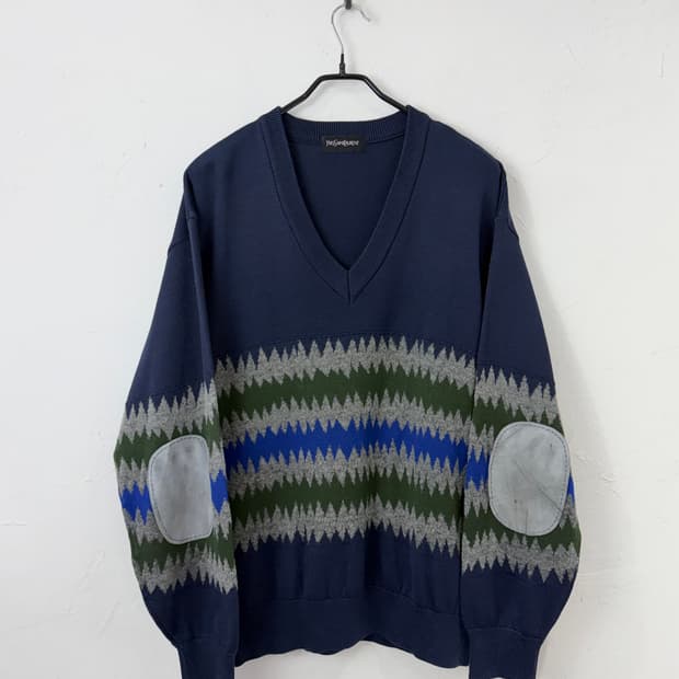 입생로랑 지오메트릭 패턴 니트